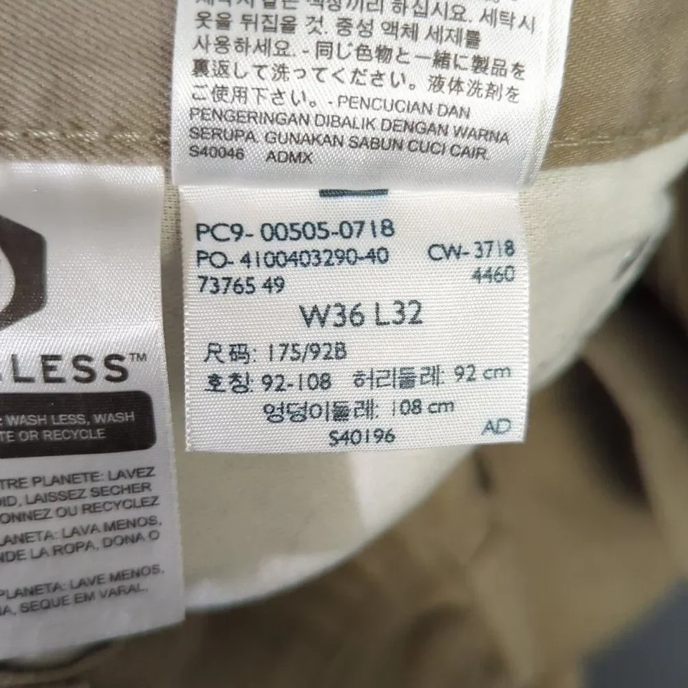 Levi's Pants Men's 36x32 Khaki Beige 505 Regular Fit Straight Chino